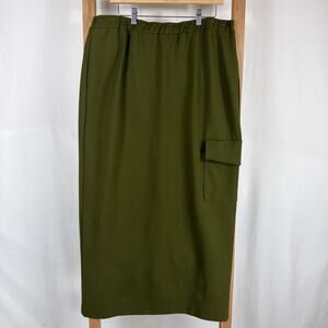 NWT IC Collection by Connie K Green Long Skirt #1334 Size XXL